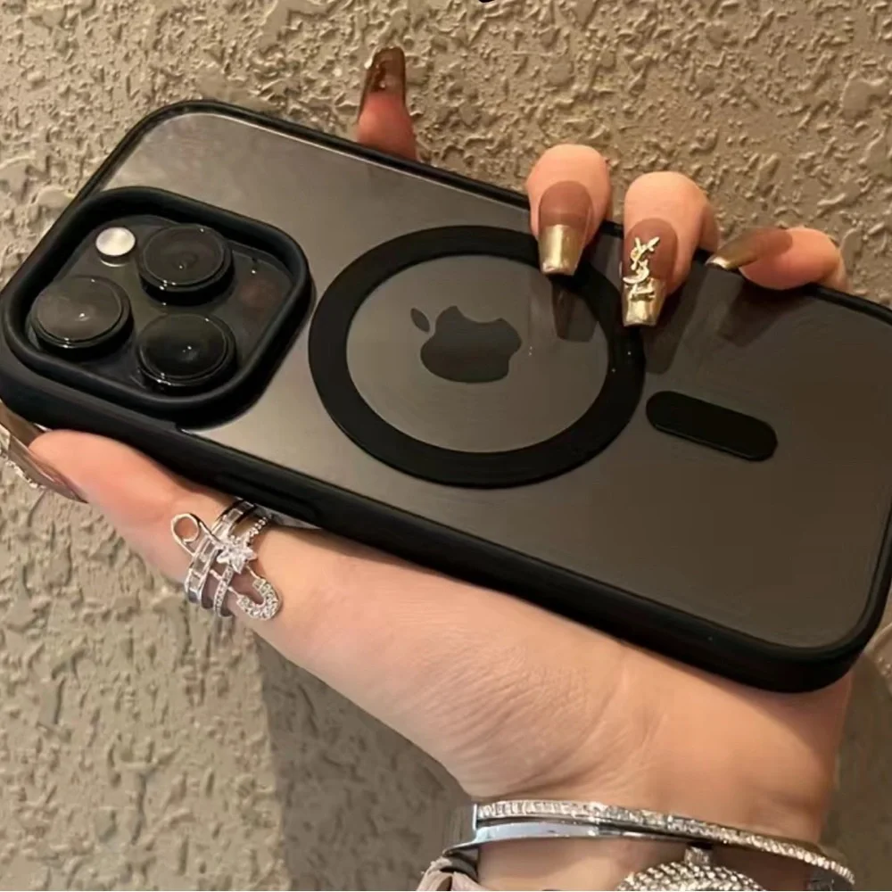 IPhone 15 Pro Max Slim Shockproof Armor Hard Silicone Bumper Cover - Black color